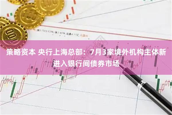 策略资本 央行上海总部：7月3家境外机构主体新进入银行间债券市场